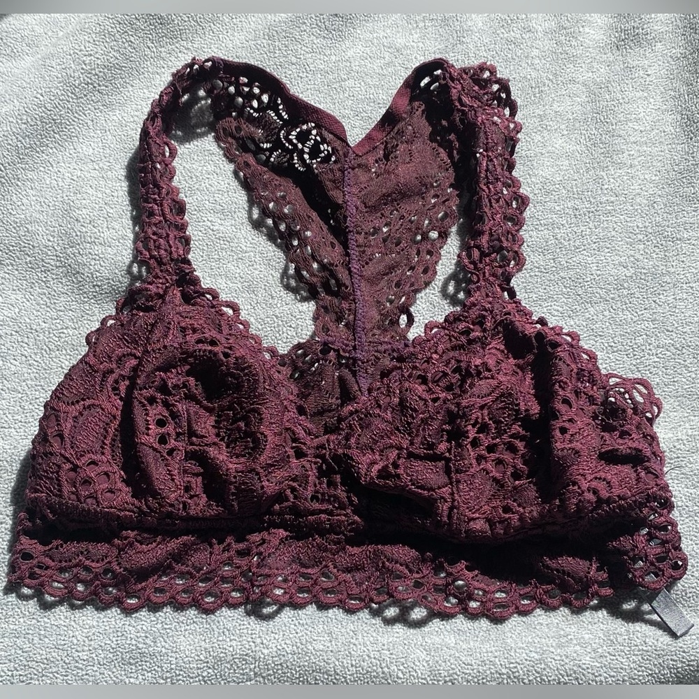 Aerie Lace Bralette in Deep Burgundy